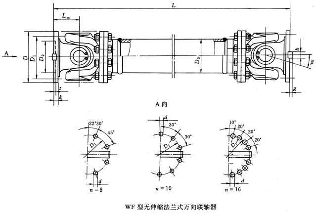 SWC-WF型无伸缩法兰型万向联轴器 SWC-WF型无伸缩法兰型万向联轴器